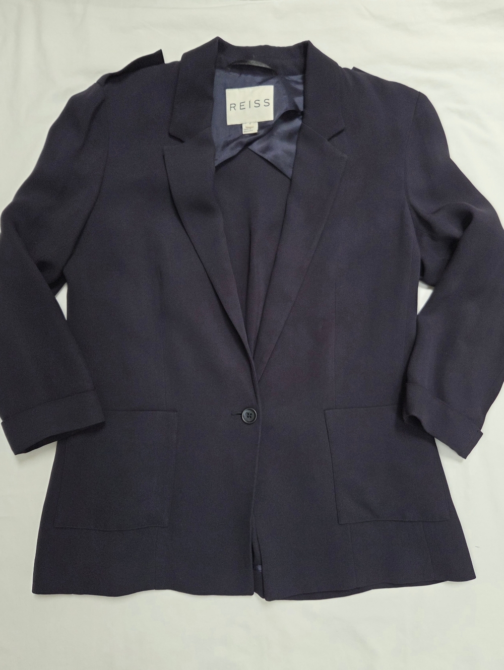 Reiss Cleopatra Navy Blue Viscose Blazer S